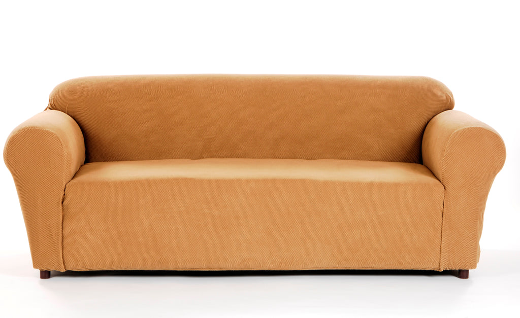 Micro suede one piece stretch slipcover – The Slipcover Company